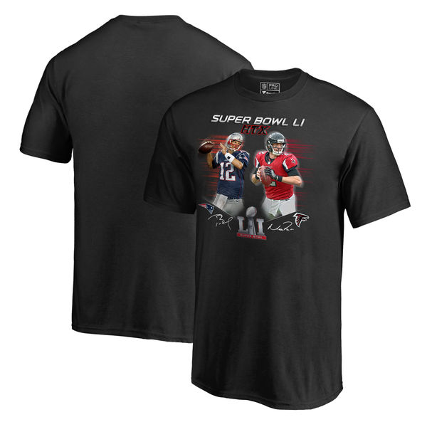 New England Patriots vs. Atlanta Falcons Pro Line by Fanatics Branded Youth Super Bowl LI Dueling Player Matchup T-Shirt - Black